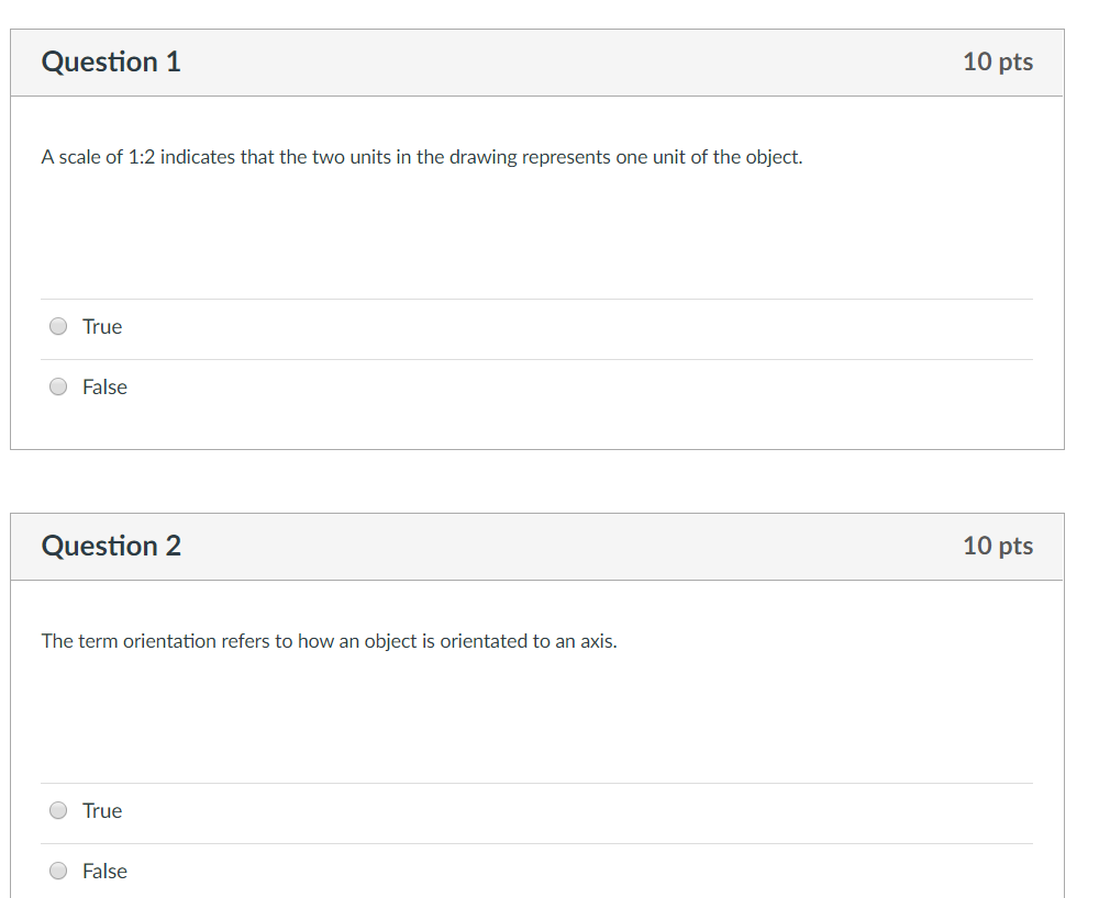 Solved Question 1 10 pts A scale of 1:2 indicates that the | Chegg.com