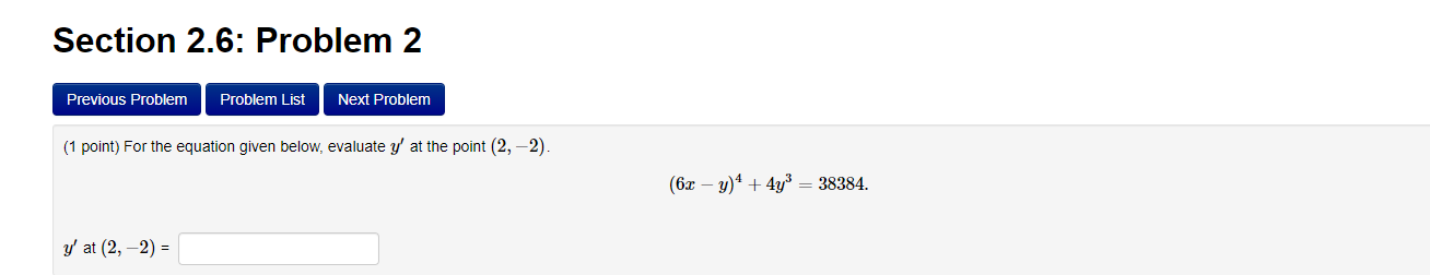 Solved Section 2.6: Problem 2 Previous Problem Problem List | Chegg.com