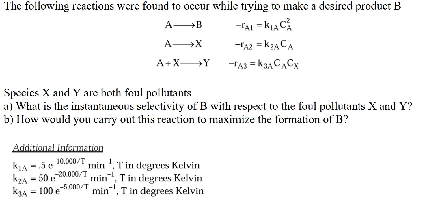 The Following Reactions Were Found To Occur While | Chegg.com