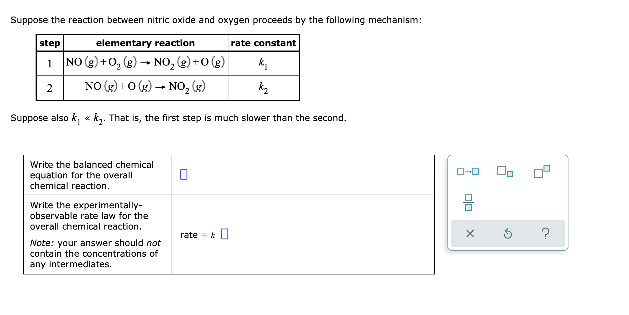 Solved Suppose the reaction between nitric oxide and oxygen | Chegg.com
