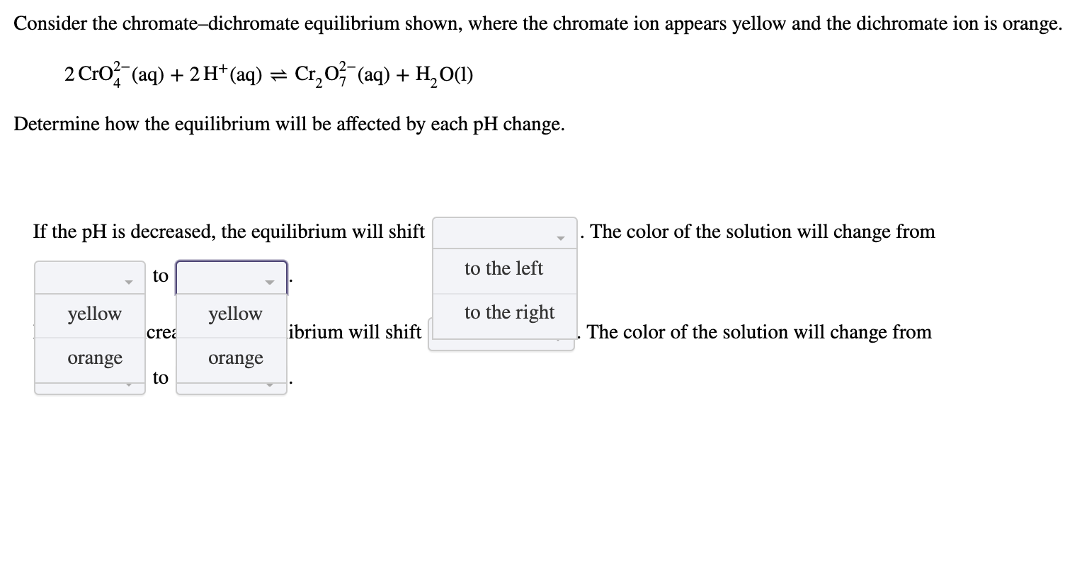 chromate dichromate equilibrium experiment