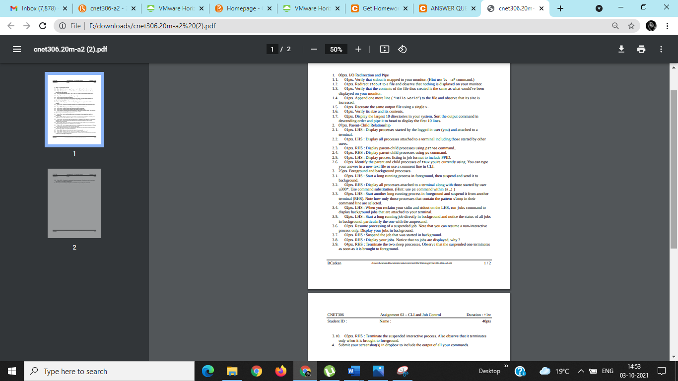Solved ANSWER QUESTIONS 3.1 to 3.10 in unix/linux Foreground | Chegg.com