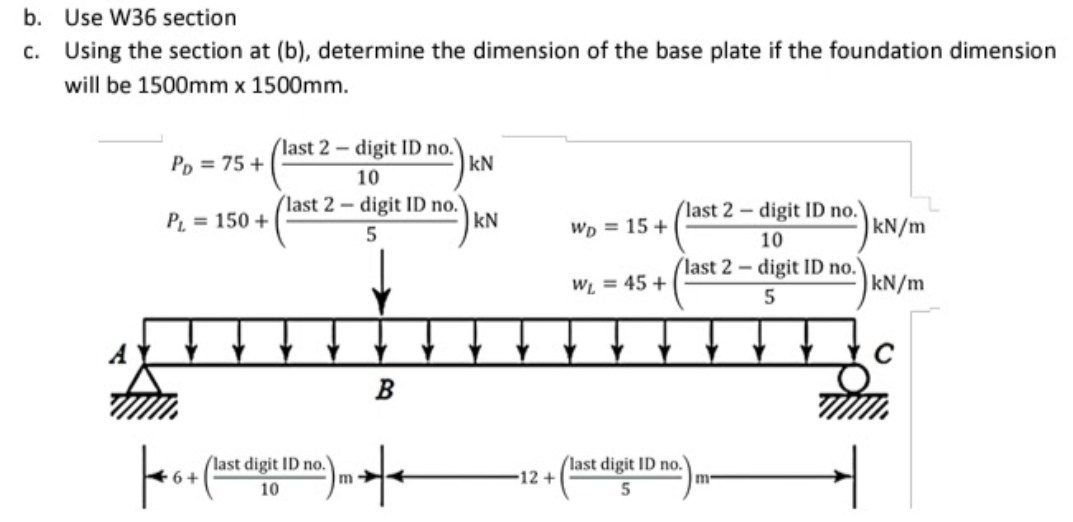 Solved The W36 x 135 beam shown carries service loads shown | Chegg.com