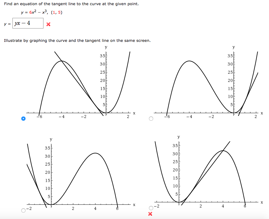 Find the equation of the tangent line to store the curve