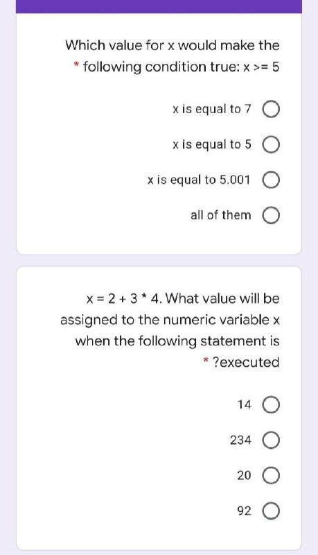 Solved Which value for x would make the * following | Chegg.com