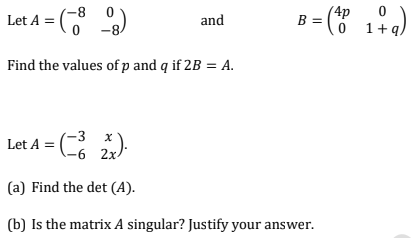 Solved -8 Let A = (1,8 -3) And B B = (* 1+2) 0 + Find The | Chegg.com