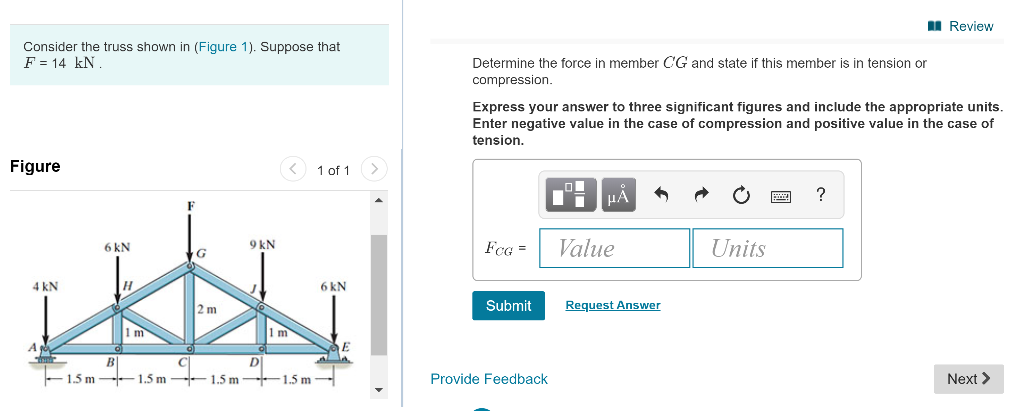 Solved M Review Consider the truss shown in (Figure 1). | Chegg.com