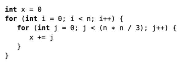 Solved int x = 0 for (int i = 0; i | Chegg.com