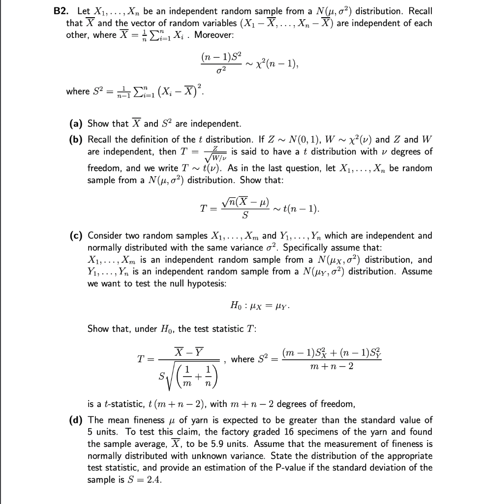 32. Let X1,…,Xn be an independent random sample from | Chegg.com