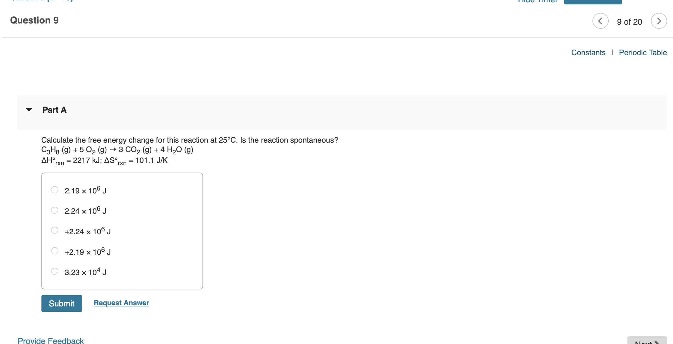 Solved Calculate the free energy change for this reaction at | Chegg.com