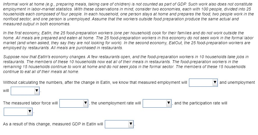 Solved All blanks have the same options: Stay the same / | Chegg.com