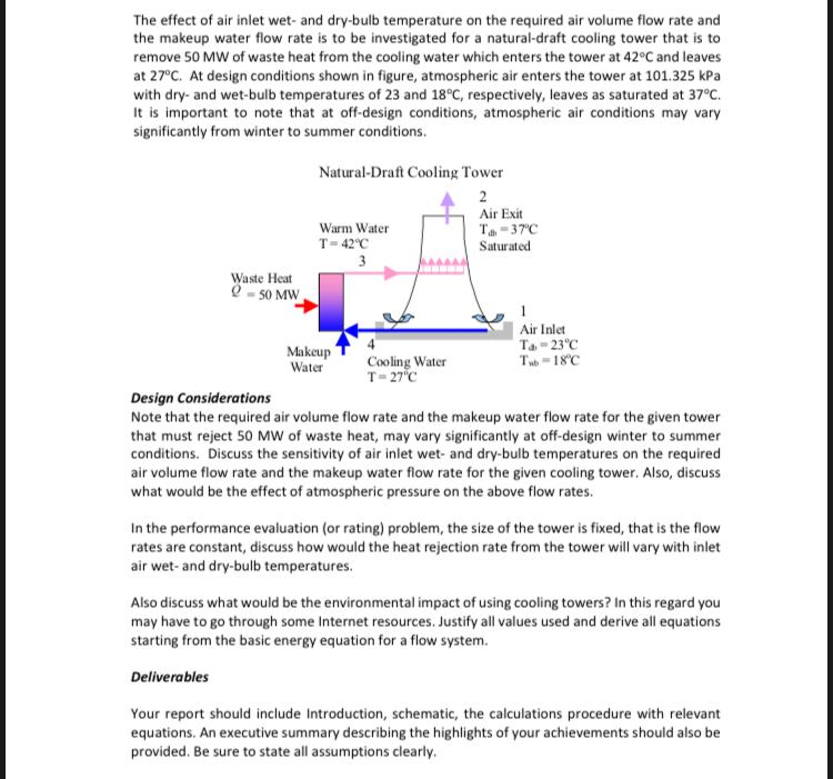 The effect of air inlet wet- and dry-bulb temperature | Chegg.com