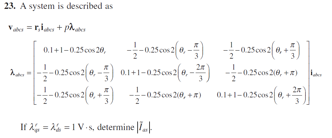 This Is From The Book: ANALYSIS OF ELECTRIC MACHINERY | Chegg.com