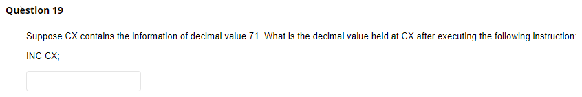 Solved Suppose CX contains the information of decimal value | Chegg.com