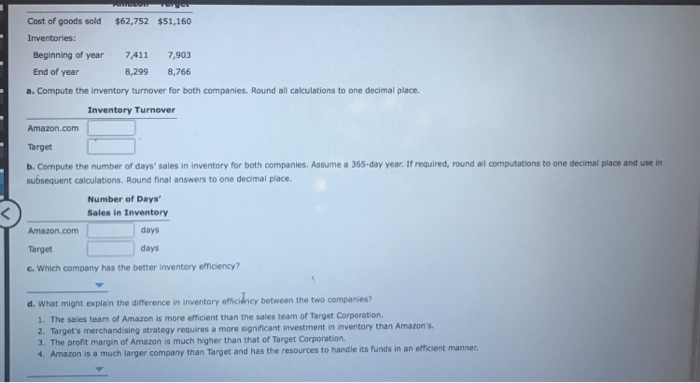 Solved Continuing Company Analysis-Amazon: Inventory | Chegg.com