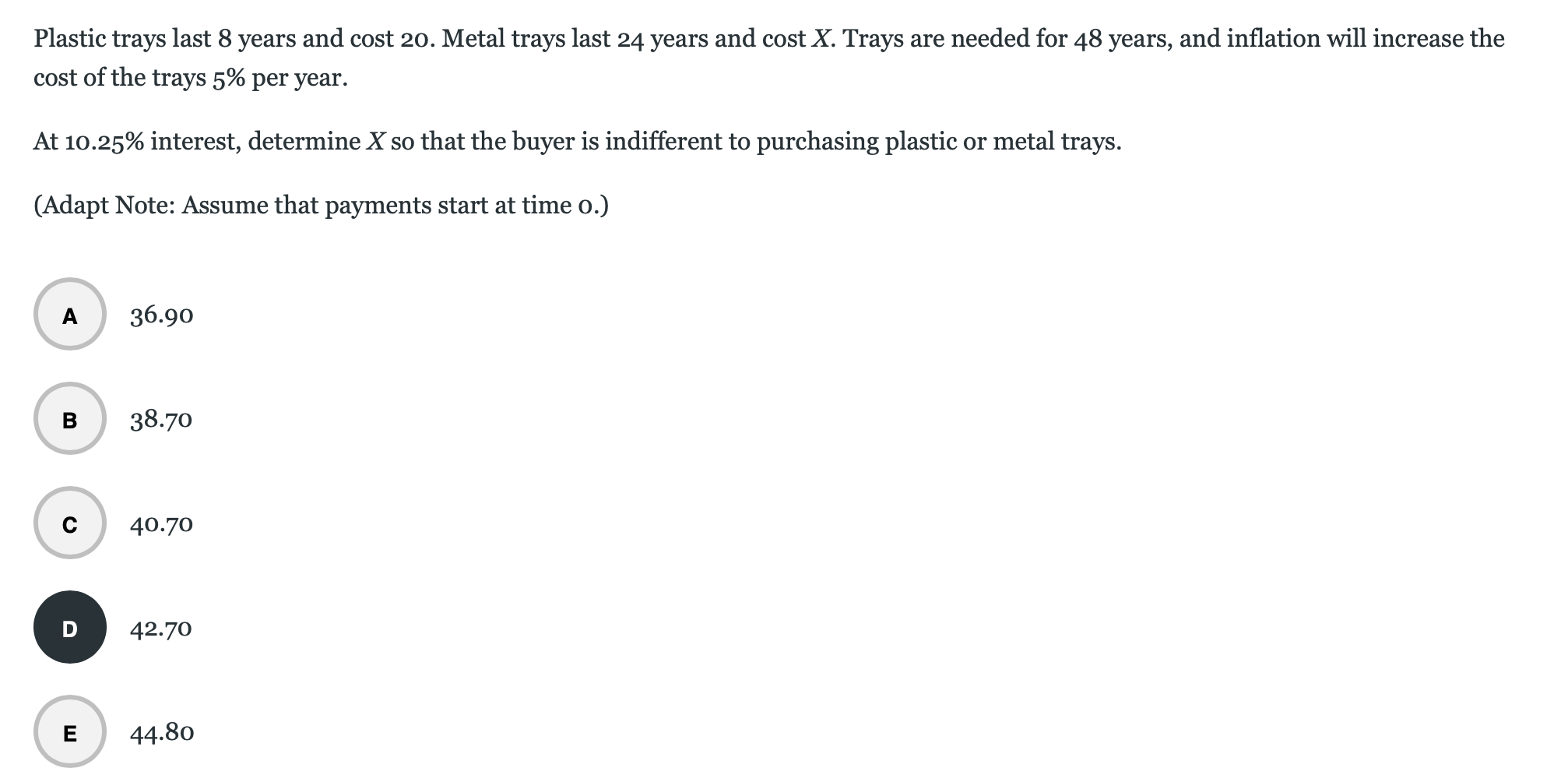 solved-plastic-trays-last-8-years-and-cost-20-metal-trays-chegg