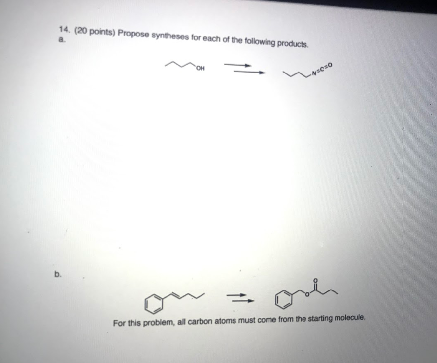 Solved 14. (20 Points) Propose Syntheses For Each Of The | Chegg.com