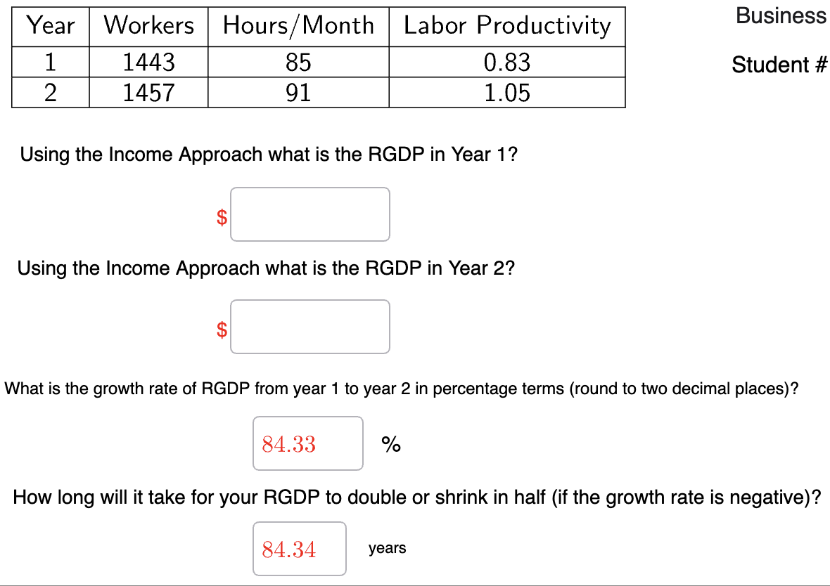 Solved Using the Income Approach what is the RGDP in Year | Chegg.com