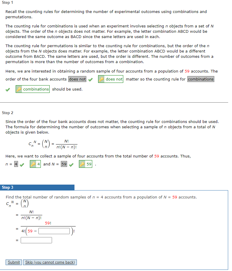 Solved Step 1 Recall the counting rules for determining the | Chegg.com