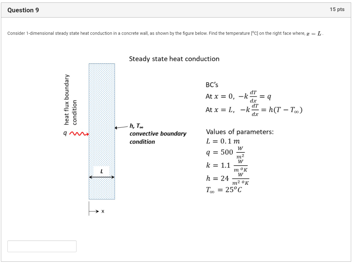 Solved Question 9 15 pts Consider 1-dimensional steady state | Chegg.com