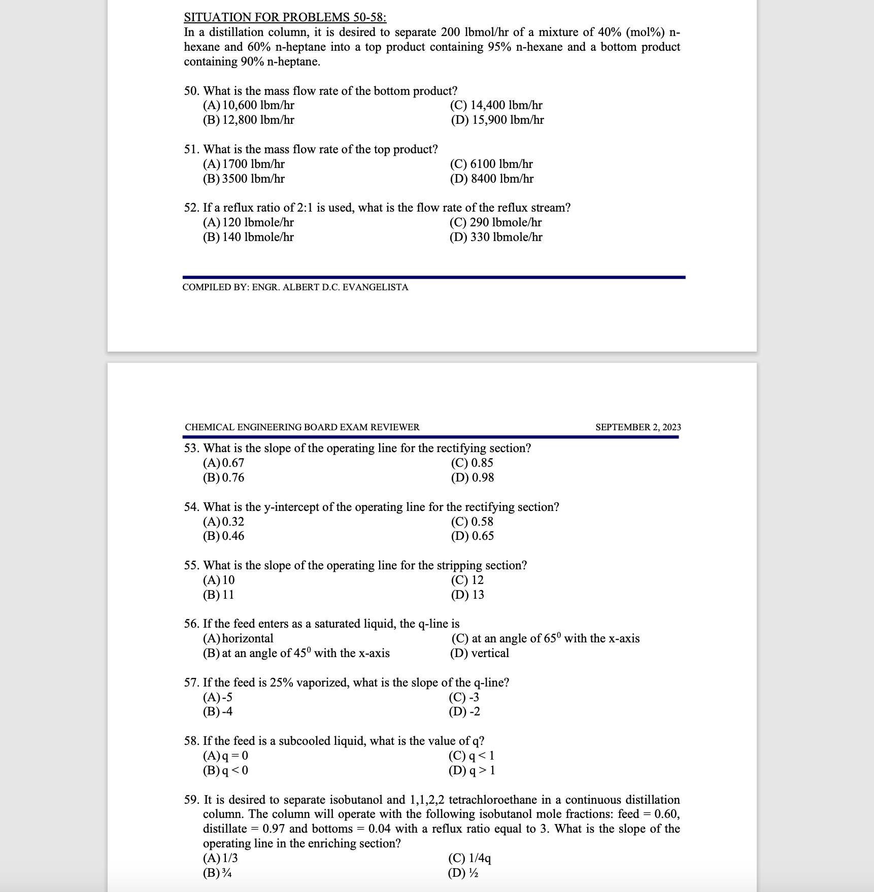solved-in-a-distillation-column-it-is-desired-to-separate-chegg