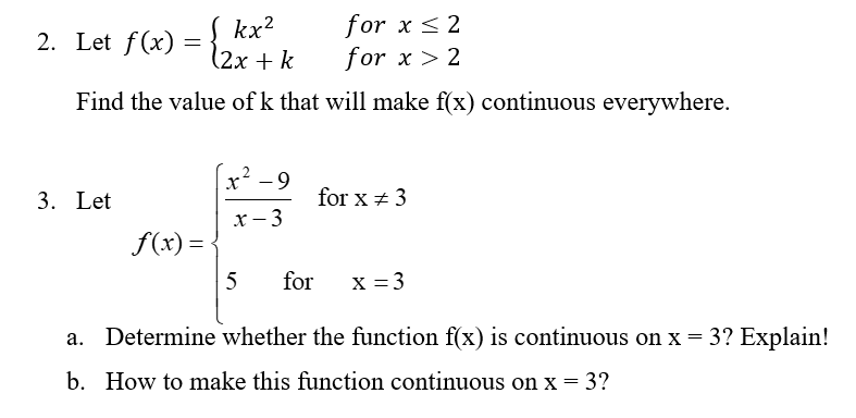 Solved = 2. Let f(x) kx2 for x 2 Find | Chegg.com