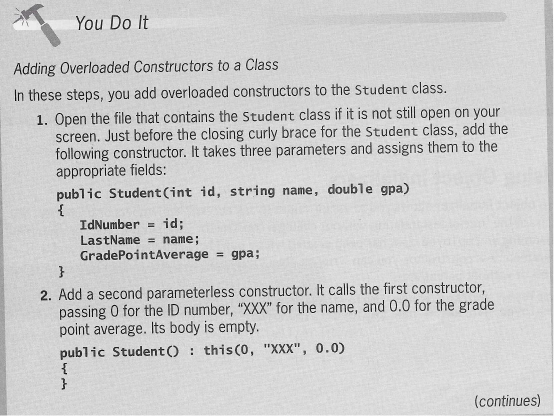 Solved You Do It Creating A Class And Objects In This | Chegg.com