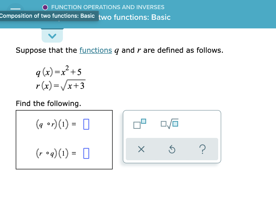 Solved O FUNCTION OPERATIONS AND INVERSES Composition of two | Chegg.com