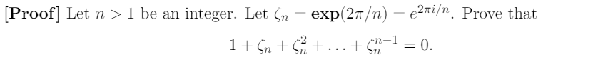 Solved [Proof] Let n>1 be an integer. Let | Chegg.com