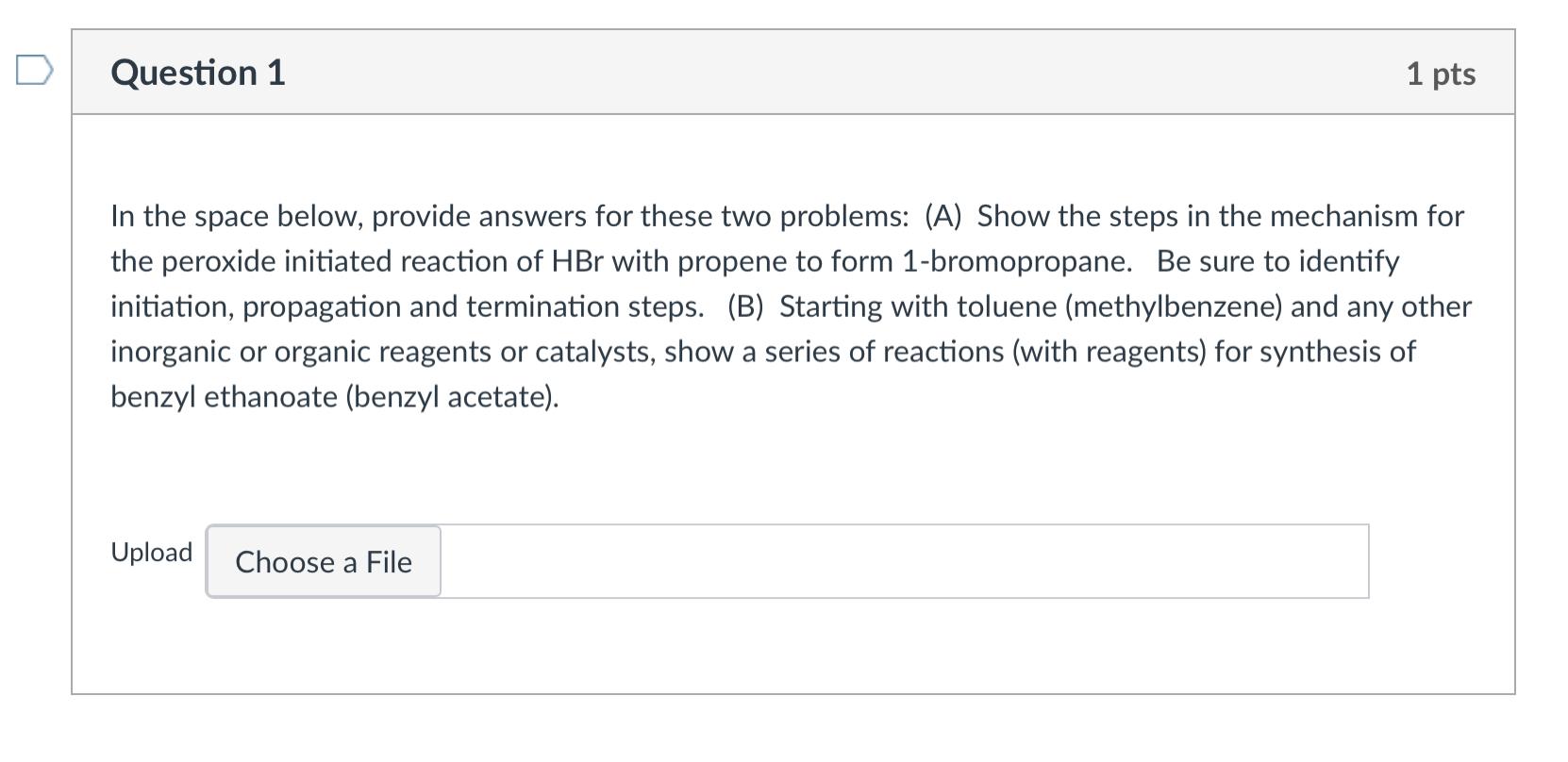 Solved Question 1 1 pts In the space below, provide answers | Chegg.com