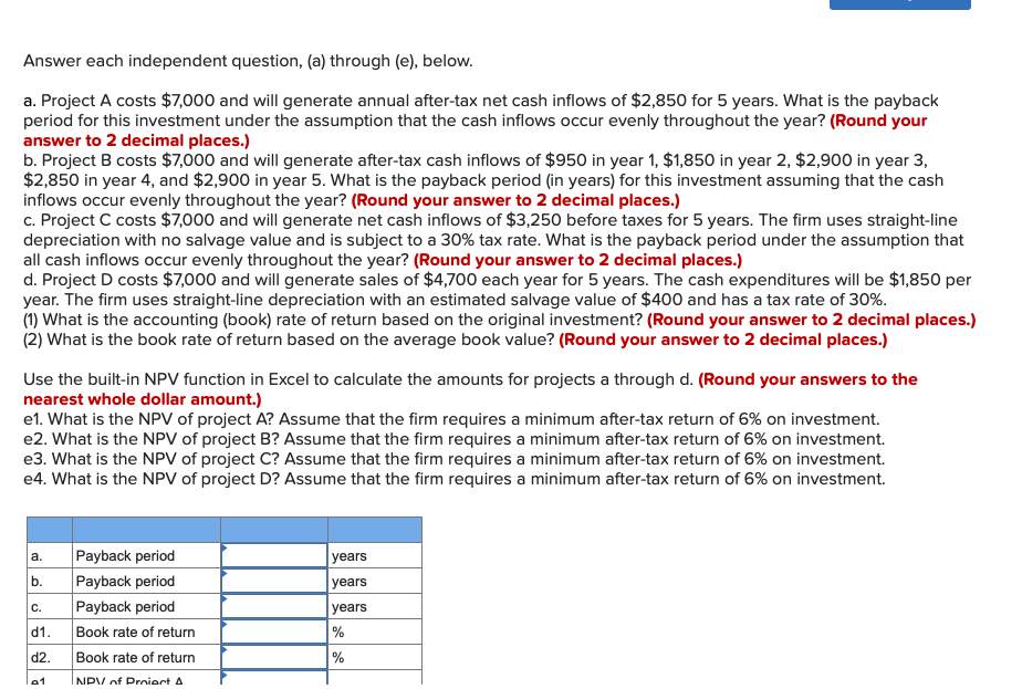 Solved Answer Each Independent Question, (a) Through (e), | Chegg.com