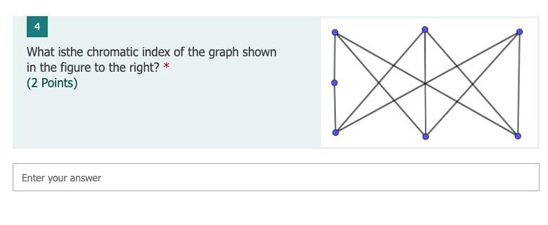 Solved 4 What isthe chromatic index of the graph shown in | Chegg.com