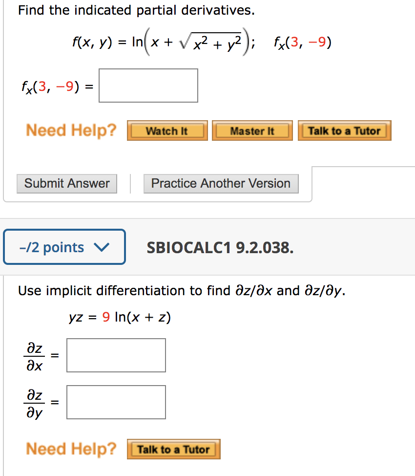 Solved Find The Indicated Partial Derivatives F X Y Chegg Com