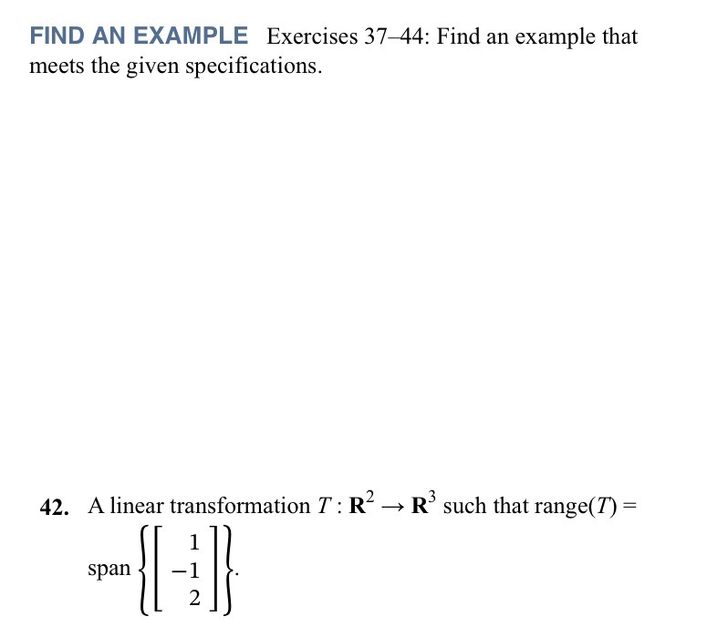 A Linear Transformation T R2→r3 ﻿such That Range