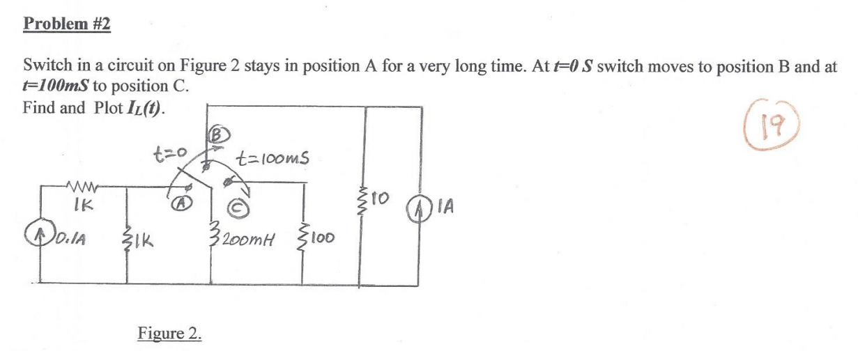Solved Problem #2 Switch in a circuit on Figure 2 stays in | Chegg.com