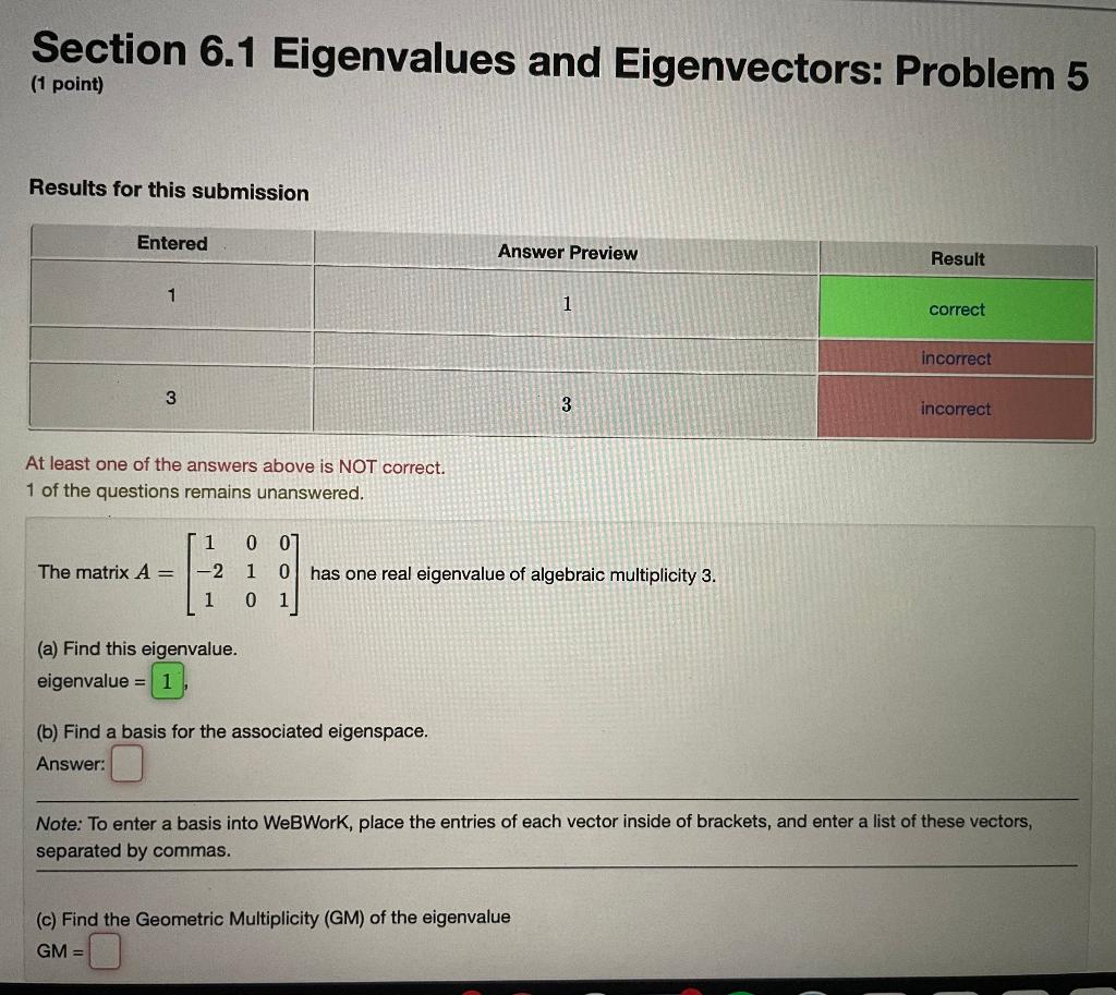 Solved Section 6.1 Eigenvalues And Eigenvectors: Problem 4 | Chegg.com