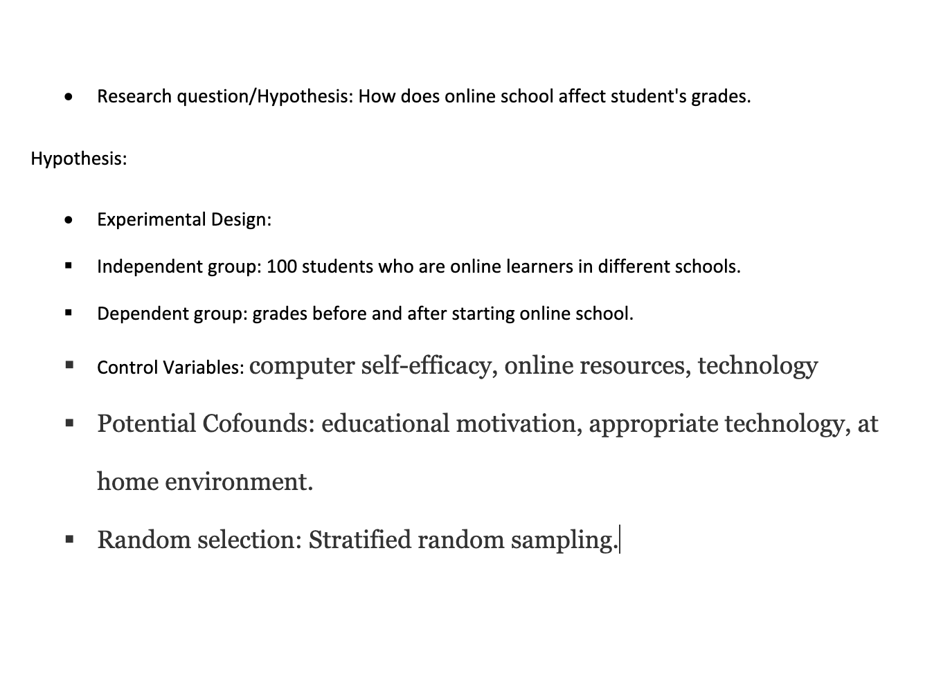 Solved Research question/Hypothesis How does online school