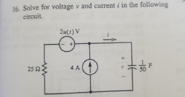 Solved 16. Solve for voltage v and current i in the | Chegg.com