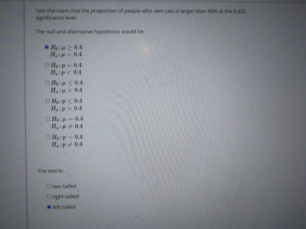Solved Test the claim that the proportion of people who own | Chegg.com