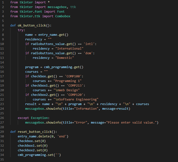 Solved Python GUI Code... I have a working tkinter GUI | Chegg.com