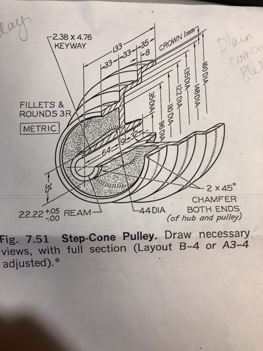 Solved 2.38 x 4.76 KEYWAY FILLETS & ROUNDS 3R METRIC! +.05 | Chegg.com