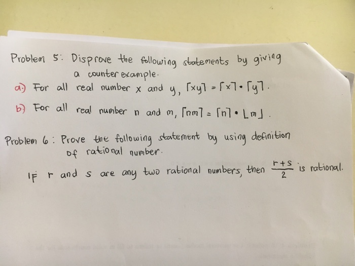 Solved Disprove The Following Statements By Giving A Counter 2334