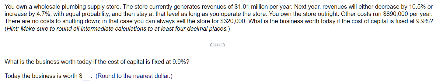 Solved You Own A Wholesale Plumbing Supply Store The Store Chegg Com   PhpF1ZZU5