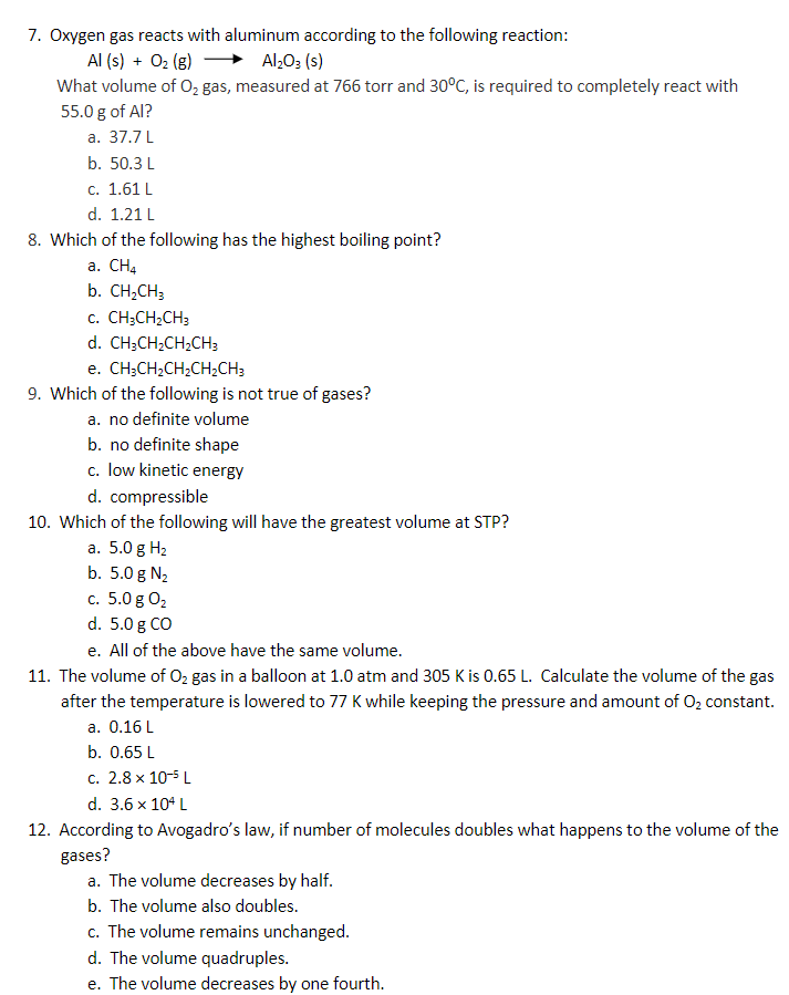 Solved Questions 7-12 Practice examI need help with | Chegg.com