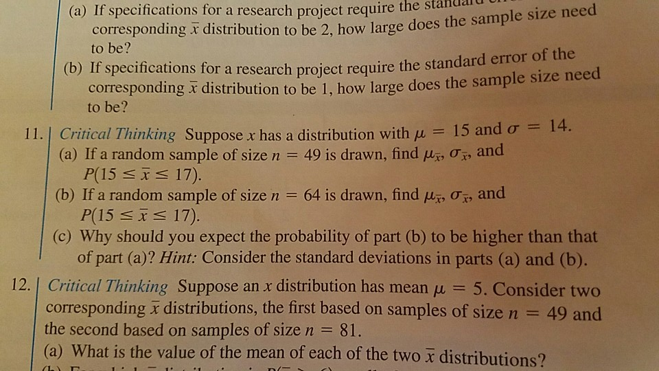 Solved (a) If specifications for a research project require | Chegg.com