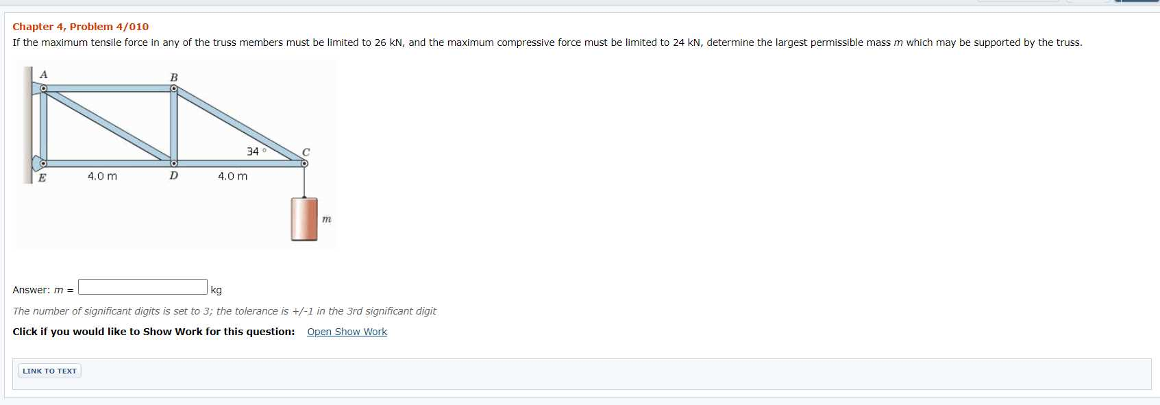 Solved Chapter 4, Problem 4/034 GO Tutorial Calculate the | Chegg.com