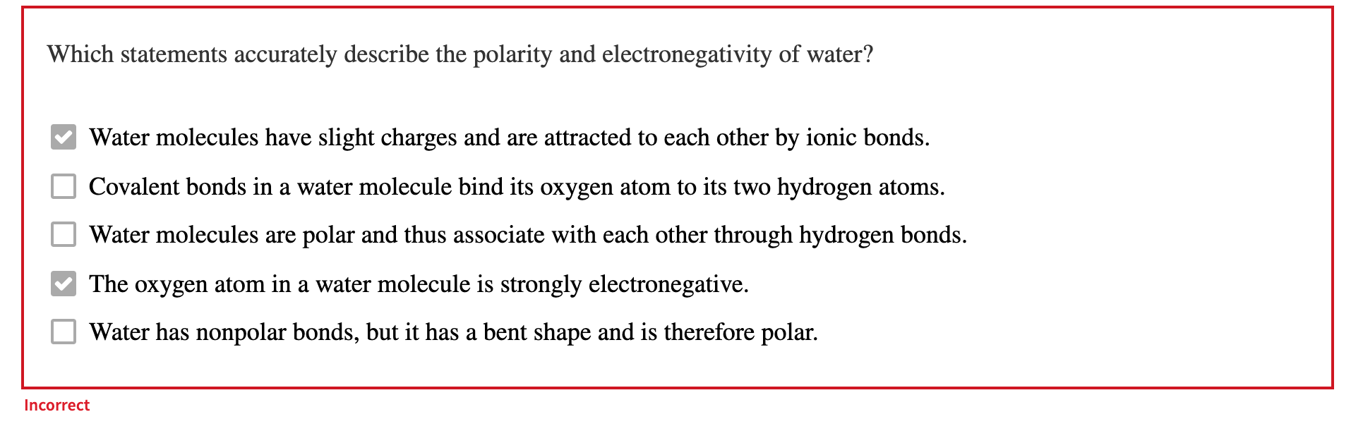 Solved Which Statements Accurately Describe The Polarity And Chegg