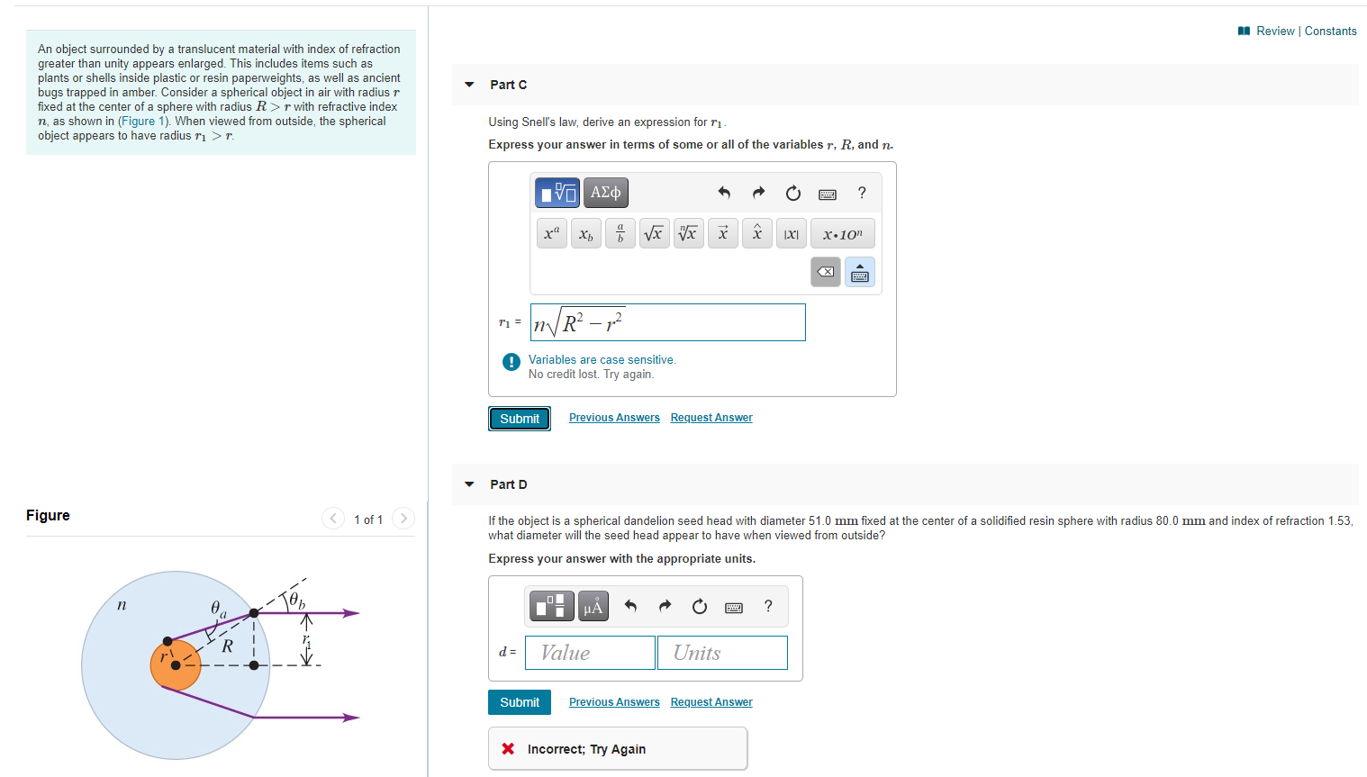 Solved Review Constants Part C An object surrounded by a | Chegg.com