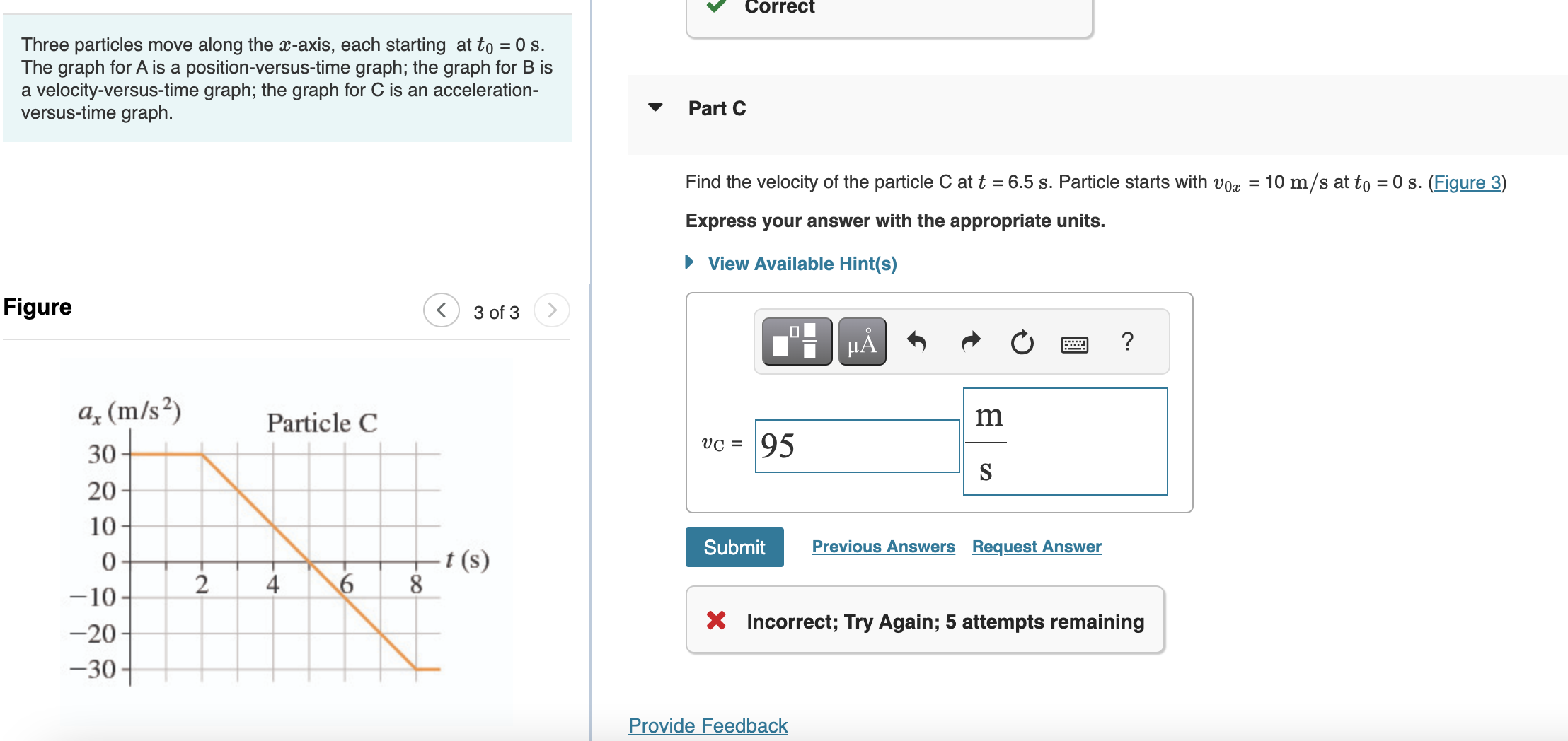 Solved Three particles move along the x-axis, each starting | Chegg.com
