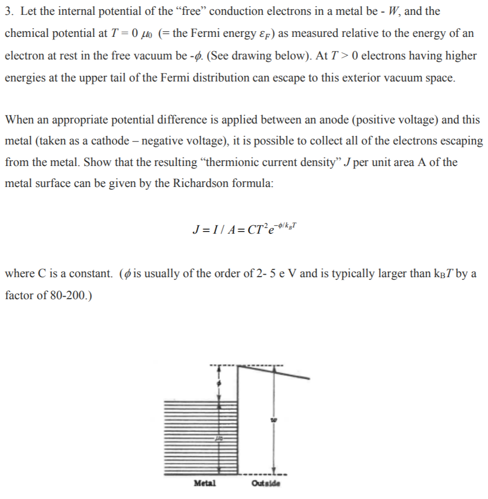 3 Let The Internal Potential Of The Free Conduc Chegg Com